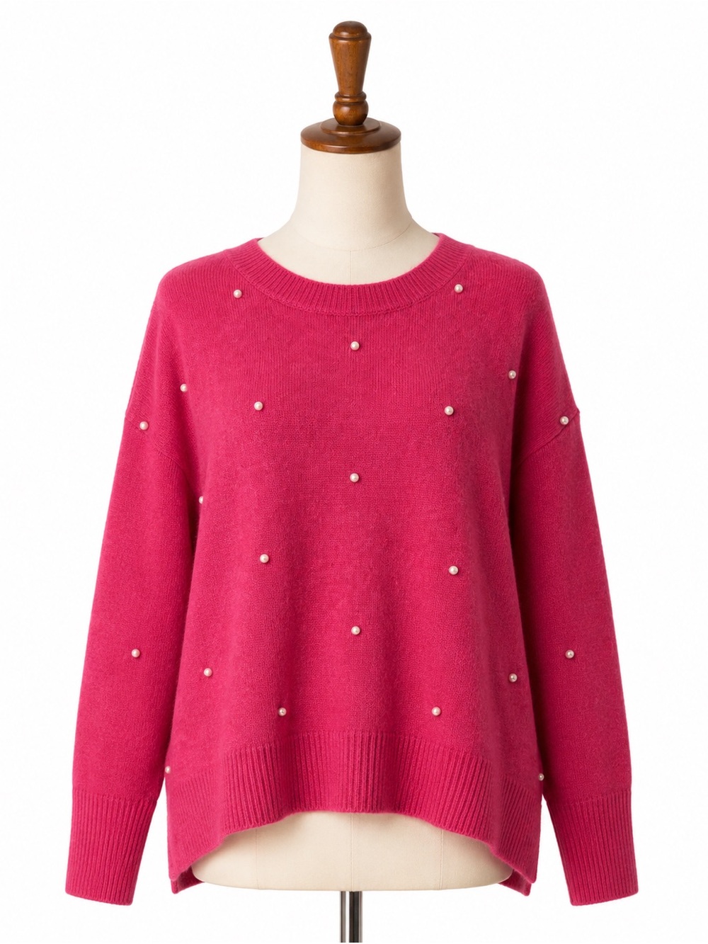 CeCe Fuchsia Sweater with Pearl Details
